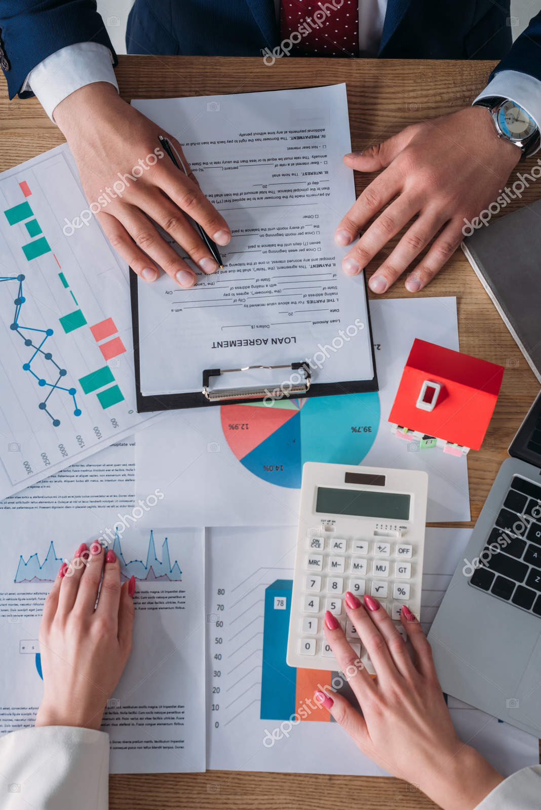 depositphotos 265924774 stock photo partial view customer reading loan
